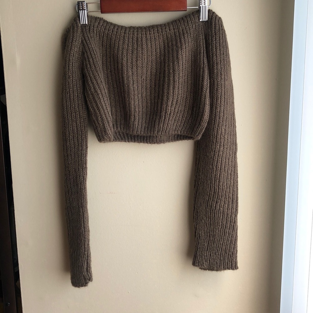 Cropped off the shoulder sweater